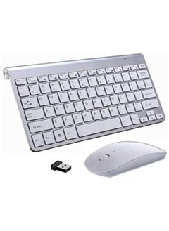 Buy 2.4Ghz Wireless Keyboard And Mouse Combo Ultra Thin Portable Keyboard Compatible with Computer, Laptop, Desktop, PC, Mac, For Windows XP/Vista / 7/8 / 10, OS Android in UAE