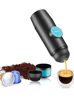 Buy Portable Electric Espresso Coffee Machine, Cordless Heating Double Serve Mini Coffee Maker with 2-in-1 Coffee Powder/Capsule Bin 15Bar Pump Pressure Auto Brew in UAE