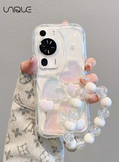 Buy For Huawei P60 Pro 6.67 Phone Case - 3D Heart Phone Case - Clear Phone Case - Phone Case With Lanyard - Silicone Anti - Drop and Anti-Scratch Protection in UAE