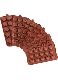 Buy 6 Pack Silicone Candy Molds， Flower Chocolate Moulds with Shape of Rose Tulip Sunflower Lotus Etc, Food Grade Silicon Mold for Making Jelly Candy Chocolate Desserts Ice Cube Cake Decoration in Saudi Arabia