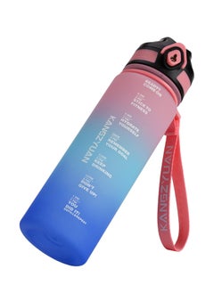 Buy Sports Water Bottle BPA free 500ml Protein Shaker Outdoor Travel Portable Leakproof Drink Bottle Kids Student to Camping Office School Gym Pink Blue in UAE