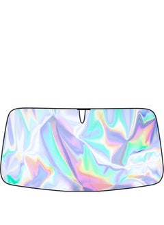 Buy Iridescent color Car Windshield Sun Shade, Front Windshield Sunshade,240T Holographic coating,Keep Car Interior Cool,Universal Fit for Cars,Trucks,SUVs L(55 * 27inch) (55 * 28 inch) in Egypt