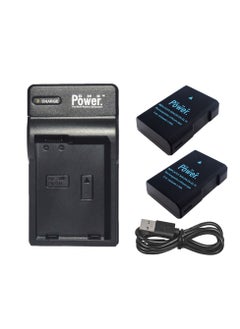 Buy DMK Power 2 x EN-EL14 Battery 1030mAh 7.7Wh with TC-USB1 Battery Charger Compatible with Nikon D5600 D5500 D5200 D5300 D5100 D3400 D3300 D3200 D3100 Coolpix P7000 P7100 P7200 P7700 P7800 Cameras in UAE