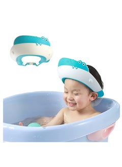 اشتري 1 Pcs Baby Shower Cap Shield Visor Hat for Eye and Ear Protection Crocodile Shape Bathing Cap With Elastic Adjustable Band for Infants Toddler Over 6 Months في الامارات