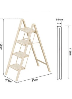 Buy Simple Ladder Collapsible Indoor Climbing Ladder Light Small Fresh Flower Frame Staircase 4 Floors (White) in Saudi Arabia