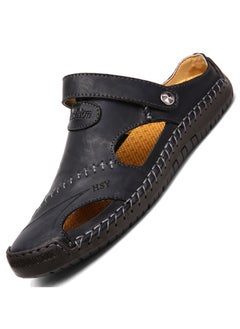 Buy Men's Dual Purpose Breathable Casual Hollowed Out Cowhide Sandals in Saudi Arabia