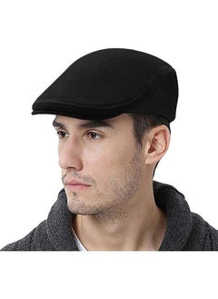 اشتري Mens Adjustable Black Ivy Newsboy Cabbie Gatsby Golf Cap Flat Cotton Hat Cap في السعودية