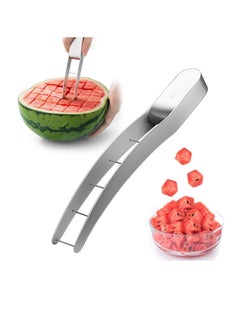 اشتري Stainless Steel Watermelon Slicer, Cube Cutter Corer Fruit Vegetable Tools, Quickly Safe Cutter Slicer, Knife Melon Baller for Kitchen Gadget في الامارات