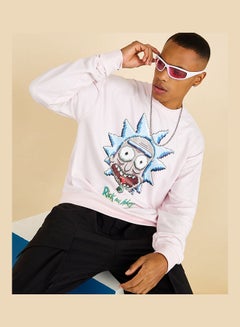 Buy Rick & Morty Graphic Print Boxy Sweatshirt in Saudi Arabia