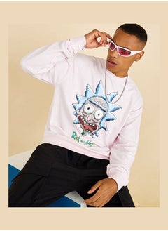 Buy Rick & Morty Graphic Print Boxy Sweatshirt in Saudi Arabia