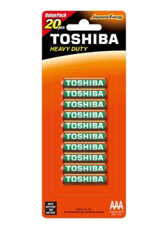 Buy Toshiba Heavy Duty AAA 20 Pcs Battery Pack in UAE