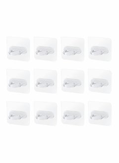 Buy Shower Gel Bottle Holder Hook, Self Adhesive Wall Mount Shampoo Rack Kitchen Wall Hook Bathroom Free Punch Hanger 12 Pieces in Saudi Arabia