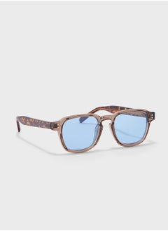 Buy Polarized Lens Tortoise Print Wayfarer Sunglasses in UAE