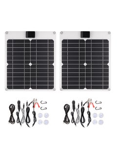 اشتري 15W*2 5V/12V Solar Panel Car Battery Charger with USB DC Chain Output Ports Portable Waterproof Power Trickle Battery Charger & Maintainer في السعودية