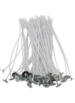 Buy 50 Piece Pre Waxed Candle Wicks White Silver in Saudi Arabia