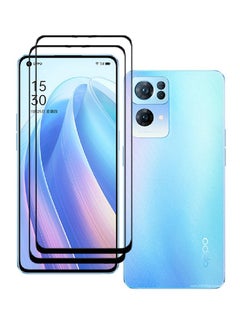 اشتري 2 Pieces Tempered Glass Screen Protector 5D Designed For Oppo Reno7 Pro 5G Full Glue Edge to Edge Full Screen Coverage And Bubble Free في الامارات