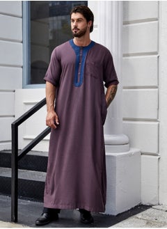 اشتري Men's Short Sleeve Robe Loose and Breathable في السعودية