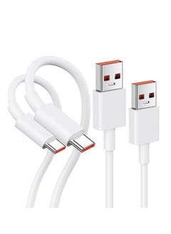 اشتري 2Packs Type C Cable, 120W HyperCharge Turbo Charging, 3A Fast Charging for Xiaomi Pad 5 12 Pro 12 12X 11T Pro 11 Lite 5G NE, Redmi 10 2022 Note 11 Pro 5G Note 11 / 11s في السعودية