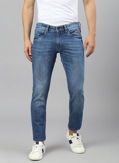 Buy Men's Bleached Jeans In Indigo in UAE