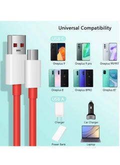 اشتري "Super-Fast USB Type-C Charging Cable – Red, Compatible with OnePlus 11, 10 Pro, 9 Series, and More" في الامارات