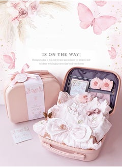 Buy Baby gift box pink and tender color outfit, newborn princess girl, baby butterfly skirt in Saudi Arabia