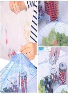 Buy HEMOTON Foldable Umbrella Food Cover Mesh Screen Food Cover Tent Protector Umbrella Screens to Keep Bugs And Flies Away From Food at Picnics BBQ & More (Color at Random) in Egypt