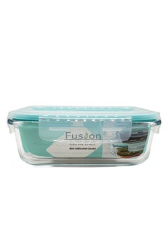 Buy Glass Food Storage Rectangular Container with Lid-1040ml, Airtight, Leak proof, Oven, Microwave & Freezer Safe, Stain & Odor Resistant- clear in Saudi Arabia