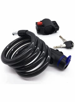 اشتري Bike Lock, Bike Key Lock, Cable Steel Coiled Secure Lock with Integrated Key Lock, Mounting Bracket, for Bicycle Stroller Scooter Electric Cycle Outdoor, 1.2M (4 Feet), 1/2 Inch Diameter في السعودية