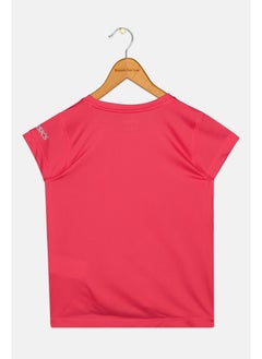 Buy Kids Girl Sportswear Fit Short Sleeves Training T-Shirt, Pink in UAE