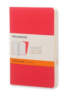 اشتري 2-Piece Ruled Volant Journal Soft Cover 9x14cm Pocket Size Multicolour في الامارات