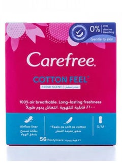 Buy Carefree Daily Pads Scented With Cotton Extract, Medium Size, 56 pads in Saudi Arabia