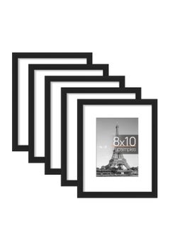 Buy 8x10 Picture Frame Wall Gallery, Set of 5,Display Pictures 5x7 with Mat or 8x10 Without Mat, Black in Saudi Arabia