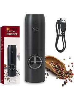 Buy Electric Salt and Pepper Grinder USB Rechargeable Salt Pepper Grinder Electric Pepper Grinder Adjustable Coarseness Automatic Salt Pepper Grinder Electric Spice Grinder with LED Light in Saudi Arabia