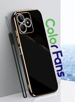 Buy Mobile Phone Case for Realme C53 Electroplated Protective Case Gold-Black in UAE