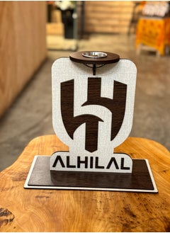 Buy A Wooden Incense Burner with an Elegant and Beautiful Design, with the Logo of Al Hilal Saudi Club , in an Elegant and Attractive Design in Saudi Arabia