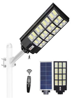 Buy 1200W Solar Street Lights Outdoor, Motion Sensor Led Solar Outdoor Lights with Remote Control & Arm Pole, 7000K 120000LM IP66 Waterproof Dusk to Dawn Solar LED Lights Lamp for Garden Yard in Saudi Arabia