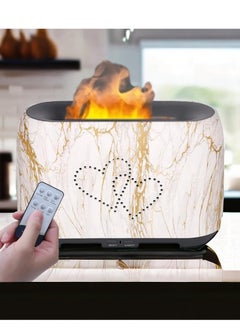 Buy 500ml Essential Oil Diffuser for Large Rooms with 2 Mist Modes, 4 Timers, 7 Ambient Light Settings and Auto Shut-Off, Humidifier for Home and Office (240ml White Flame) in Egypt