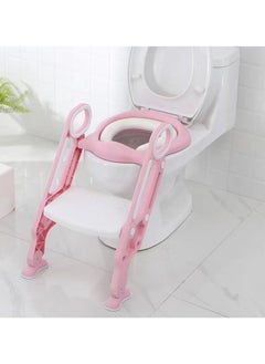 Buy Potty Training Toilet Seat with Step Stool Ladder for KIDS (Pink) in UAE