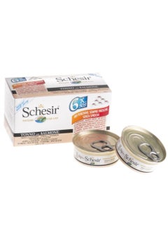 Buy Cat food (6 packs) Schesir  Tuna & Salmon jelly for cats 6 × 50 grams in Saudi Arabia