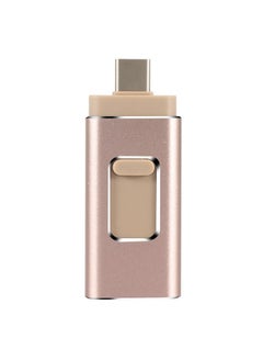 Buy 32GB USB Flash Drive, Shock Proof 3-in-1 External USB Flash Drive, Safe And Stable USB Memory Stick, Convenient And Fast Metal Body Flash Drive, Gold Color (Type-C Interface + apple Head + USB Local) in Saudi Arabia