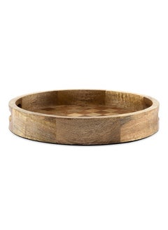 اشتري Major Decorative Round Tray, Brown - 30 cm في الامارات