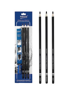 Buy Artist Charcoal Pencils Set - 3 Pieces Soft Medium And Hard Drawing Pencils For Sketching in Egypt