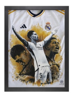 اشتري Jude Bellingham Real Madrid Jersey Art Poster with Frame 30x40cm في الامارات