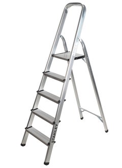 Buy STANLEY Step Ladder | 5 Steps Aluminum Ladder | Anti Slip Steps | Non Slip Rubber Edge Guards | 150 KG Loading Capacity | EN131 Approved in UAE