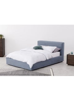 Buy Button tufted bed, Blue - 100cm in Egypt