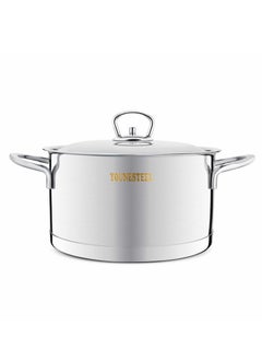 اشتري Younesteel Classic Stainless Steel Cooking Pot 22 Cm - Silver في مصر