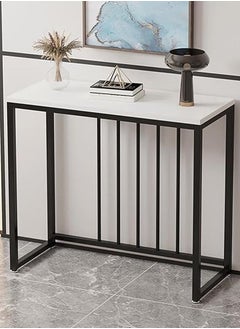 Buy Entryway Console Table, Narrow MDF Side Table, Stainless Steel Frame and Bases, Table for Hallway and Living Room, White in Saudi Arabia