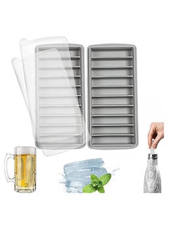 Buy Narrow Ice Stick Cube Trays, Long Ice Stick Tray Silicone with Lid, Rectangular Narrow Stick, Reusable, Flexible, Easy Release, Ideal for Sports and Water Bottles, Juice Bottles, Parties in UAE