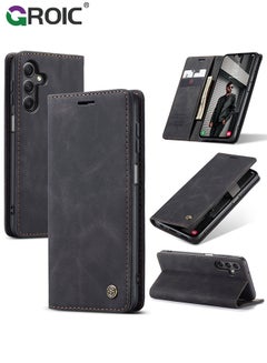 Buy For Samsung Galaxy S24 Case, Luxury Leather Wallet Cover, Leather Wallet Case Classic Design with Card Slot and Magnetic Flip Folding Case,Samsung S24 Phone Shell 6.1'' in UAE