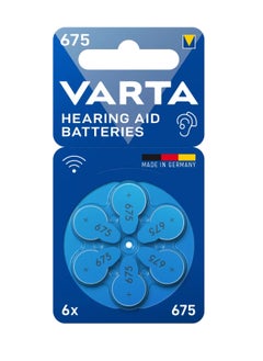 Buy Hearing Aid Batteries, Blue Type 675 , PR44 , 1.45V , 6 pes, Custom Made, high hearing level, mercury-free, Made in Germany in Egypt